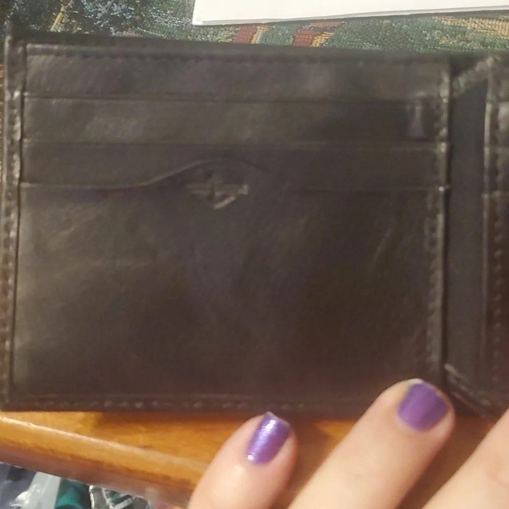 𝅺DOCKERS Leather Black Leather Slimfold Wallet NWT
